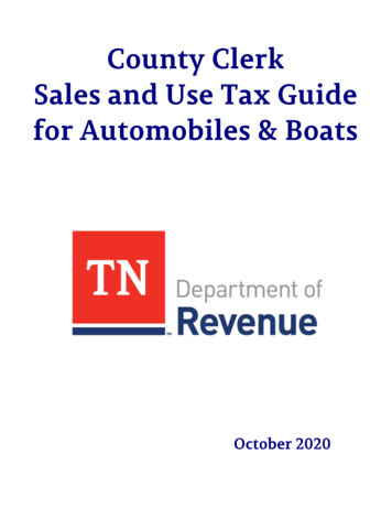 County Clerk Sales And Use Tax Guide For Automobile & Boats