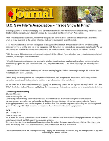 B.C. Saw Filer’s Association – “Trade Show In Print”