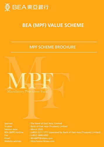 BEA (MPF) VALUE SCHEME - Bank Of East Asia
