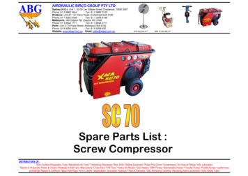 Spare Parts List : Screw Compressor