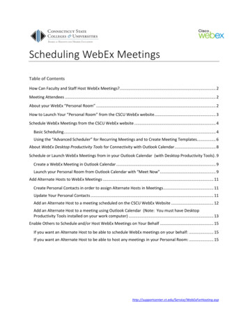Scheduling WebEx Meetings - Ct
