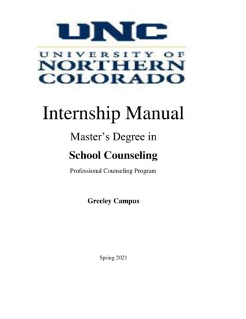 Internship Manual - University Of 