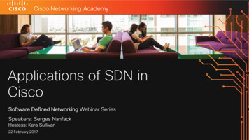 Applications Of SDN In Cisco - NetAcad