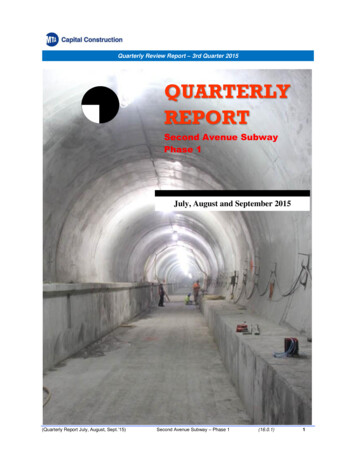 QUARTERLY REPORT - Metropolitan Transportation Authority