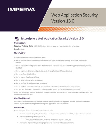 SecureSphere Web Application Security Version 13