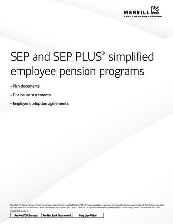 SEP And SEP PLUS Simplified Employee Pension Programs