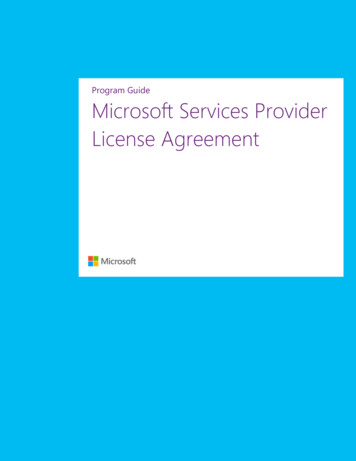 Program Guide Microsoft Services Provider License 