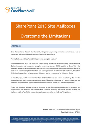 SharePoint 2013 Site Mailboxes Overcome The Limitations