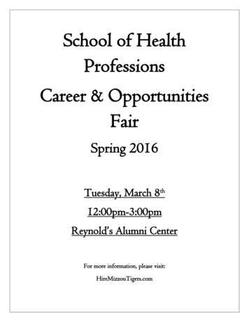 School Of Health Professions Career & Opportunities Fair