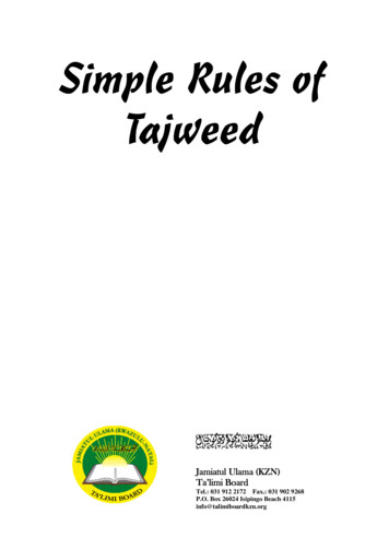 Simple Rules Of Tajweed - UKIM Education