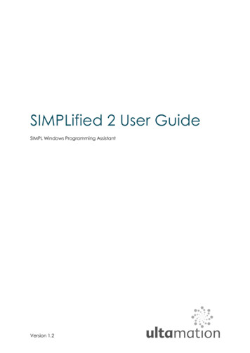 SIMPLified 2 User Guide - Ultamation