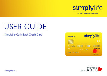 SimplyLife Cash Back Card User Guide