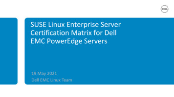 SUSE Linux Enterprise Server Certification Matrix For Dell .