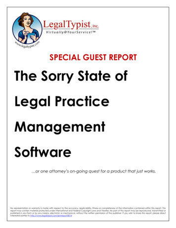 SPECIAL GUEST REPORT The Sorry State Of Legal Practice .