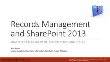 Records Management And SharePoint 2013