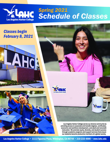 Spring 2021 Class Schedule - Los Angeles Harbor College