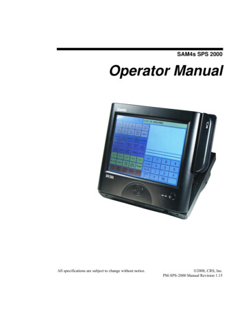 SAM4s SPS 2000 Operator Manual - 