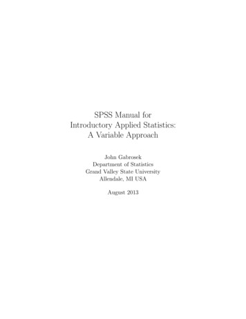 SPSS Manual For Introductory Applied Statistics: A .