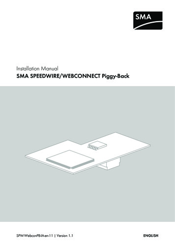 SMA SPEEDWIRE/WEBCONNECT Piggy-Back - Installation 