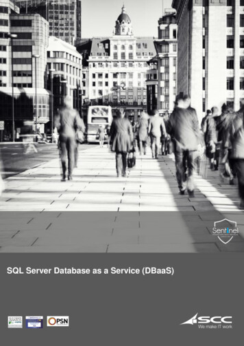 SQL Server Database As A Service (DBaaS)