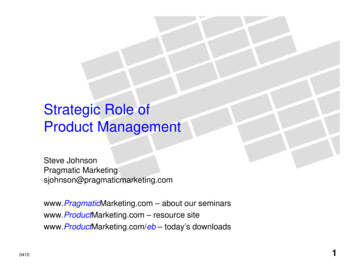 Strategic Role Of Product Management