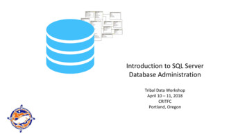 Introduction To SQL Server Database Administration