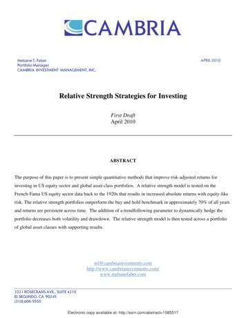 Relative Strength Strategies For Investing