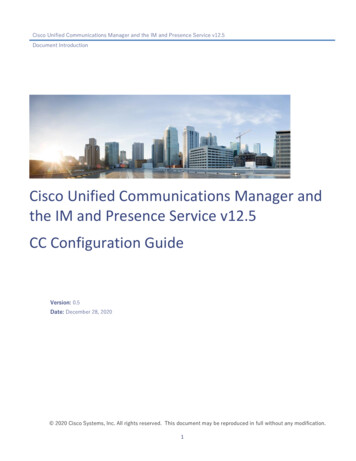 Cisco Unified Communications Manager And The IM And .