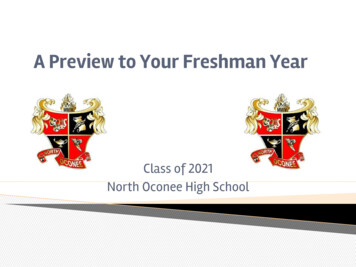 A Preview To Your Freshman Year - Oconeeschools 
