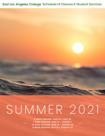 ELAC Schedule Summer 2021