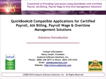 QuickBooks Compatible Applications For Certified Payroll .
