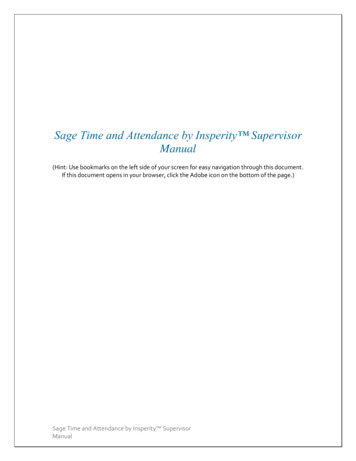 Sage Time And Attendance By Insperity Supervisor Manual