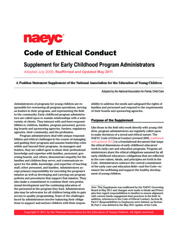 Code Of Ethical Conduct - NAEYC