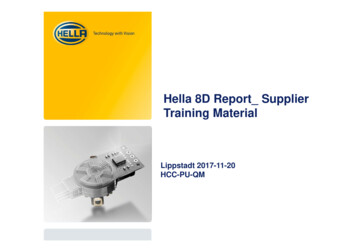Hella 8D Report Supplier Training Material