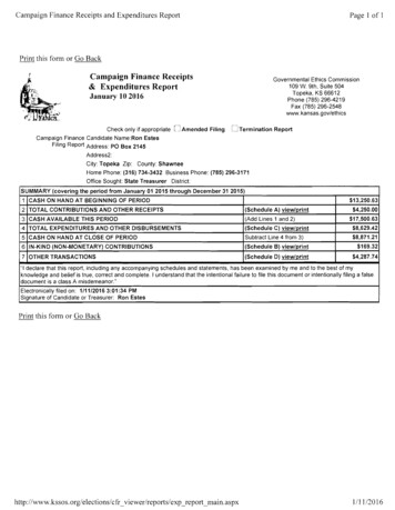 Campaign Finance Receipts Governmental Ethics Commission .