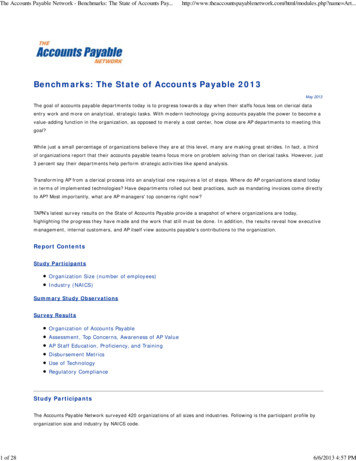 The Accounts Payable Network - Benchmarks: The State Of .