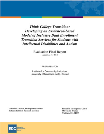 Think College Transition: Developing An Evidenced-based .