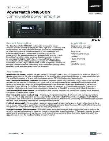 TECHNICAL DATA PowerMatch PM8500N Configurable Power 