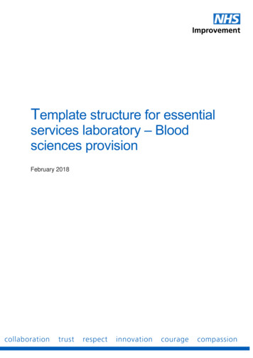 Template Structure For Essential Services . - NHS England