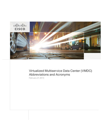 Virtualized Multiservice Data Center (VMDC) Abbreviations .