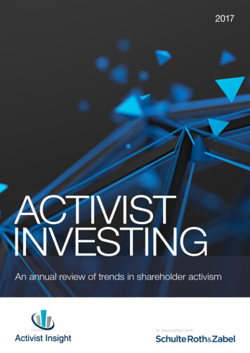 ACTIVIST INVESTING - Schulte Roth & Zabel