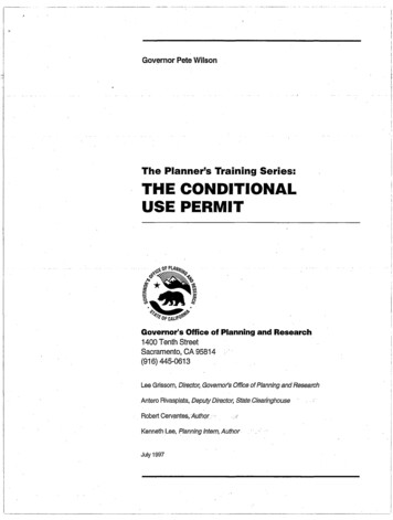The Planner's Training Series: THE CONDITIONAL USE 