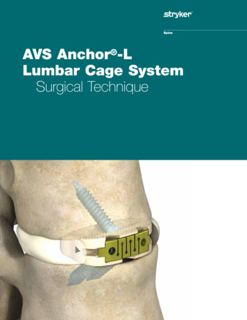 AVS Anchor-L Lumbar Cage System Surgical Technique