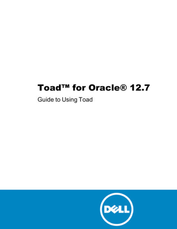 Guide To Using Toad For Oracle - Quest Pol