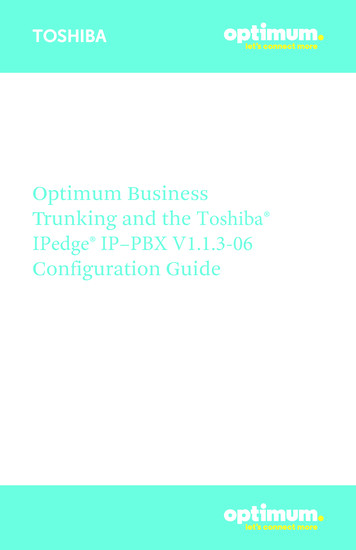 Optimum Business Trunking And The Toshiba IPedge 