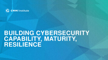 BUILDING CYBERSECURITY CAPABILITY, MATURITY, RESILIENCE