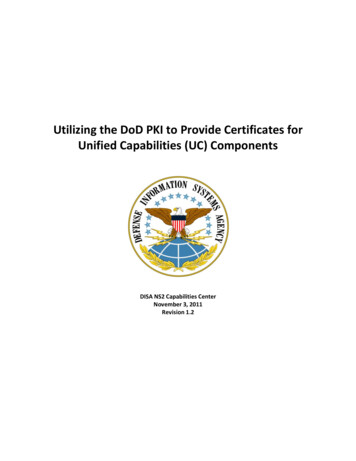 Utilizing The DoD PKI To Provide Certificates For Unified .