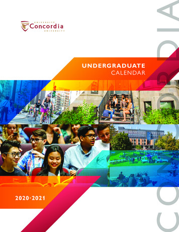 Undergraduate Calendar 2020-2021 - Concordia