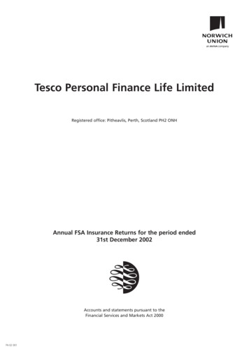 Tesco Personal Finance Life Limited - Aviva Plc