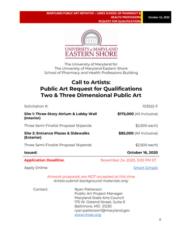 Call To Artists: Public Art Request For Qualifications Two .